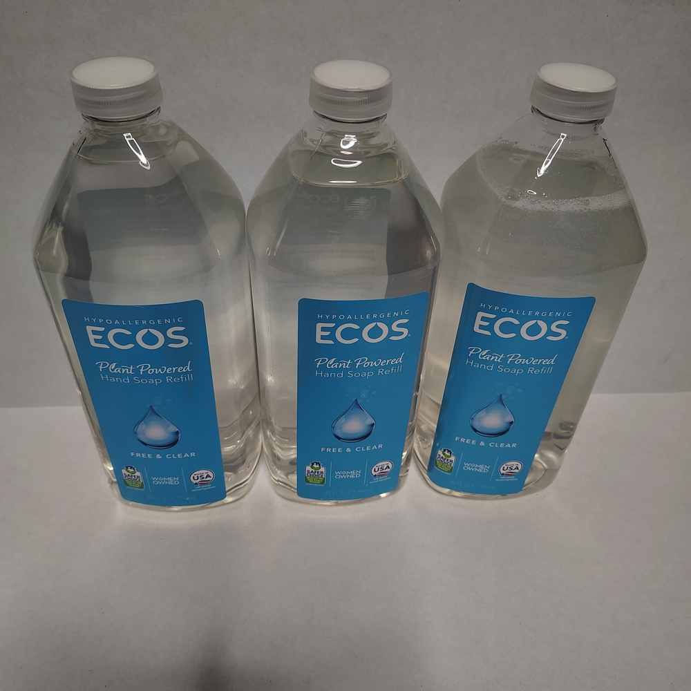Lot Of 3 32 Fl Oz ECOS Free & Clear Refill Hand Soap  Wash Gentle Formula New